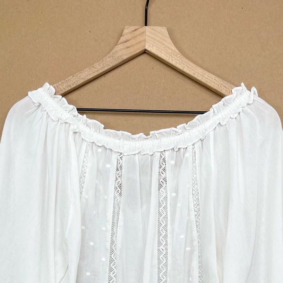 ♦️SOLD♦️LoveShackFancy Odina Embroidered White Cotton Blouse - Picture 10 of 16